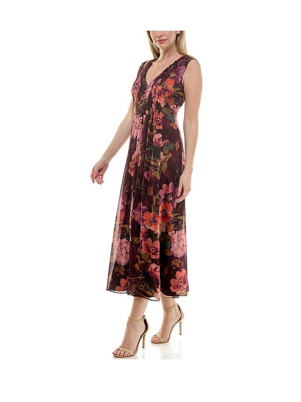 NWT Women’s Taylor Floral Smocked A-line Dress Size 16 - Picture 3 of 14
